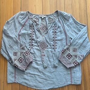 Johnny Was light gray blouse